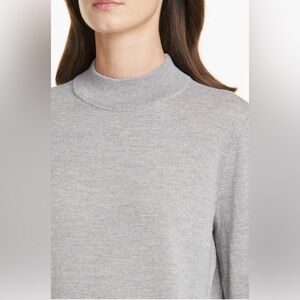 Mock Neck Wool Sweater | Pewter